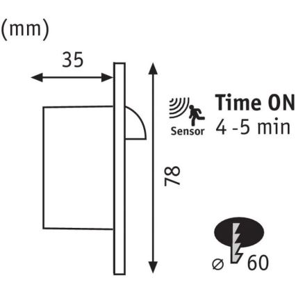 Paulmann 92925 - LED/2,7W Stopniščna svetilka s senzorjem WAND 230V 2700K