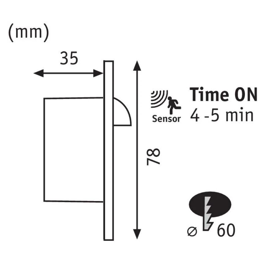 Paulmann 92925 - LED/2,7W Stopniščna svetilka s senzorjem WAND 230V 2700K