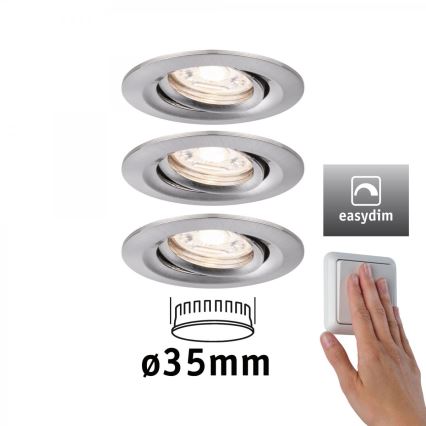 Paulmann 92973 - SET 3xLED/4,2W IP23 Zatemnitvena kopalniška svetilka COIN 230V