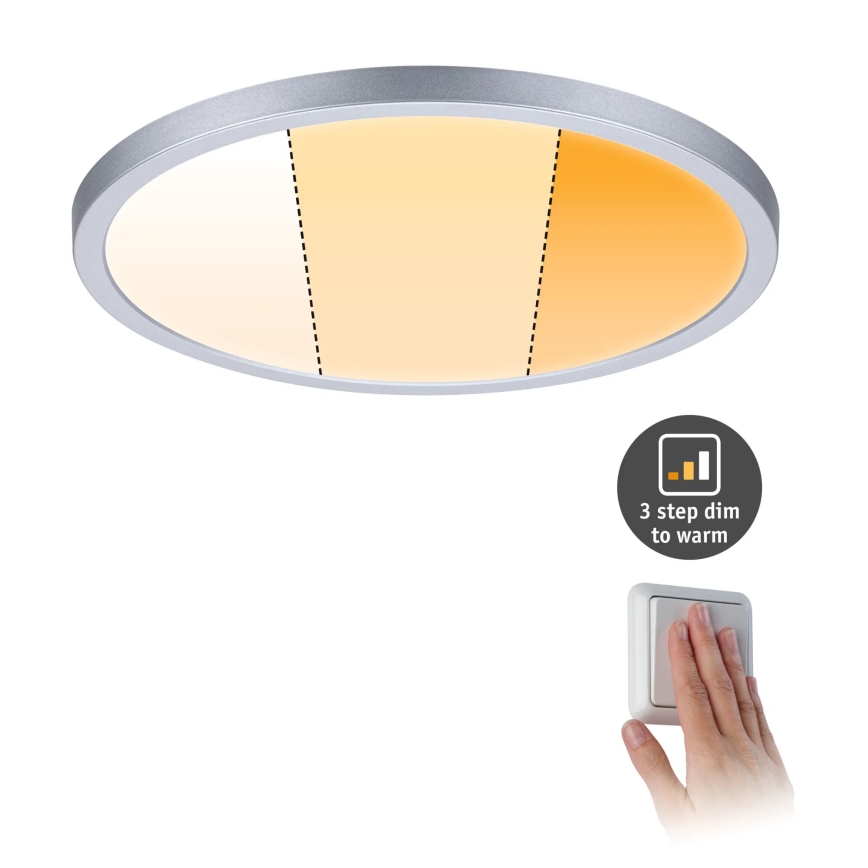 Paulmann 92992 - LED/16W IP44 Kopalniško vgradno svetilo AREO 230V 2000/3000/4000K premer 23 cm matni krom