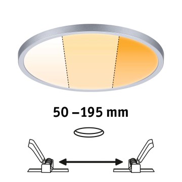 Paulmann 92992 - LED/16W IP44 Kopalniško vgradno svetilo AREO 230V 2000/3000/4000K premer 23 cm matni krom