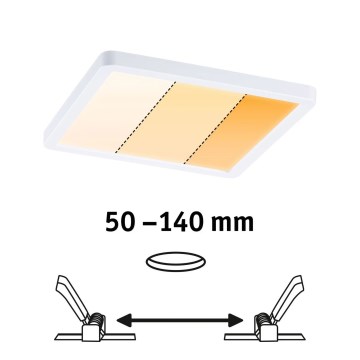 Paulmann 92993 - LED/13W IP44 kopalniško vgradno stropno svetilo AREO 230V 2000/3000/4000K 17,5x17,5 cm belo