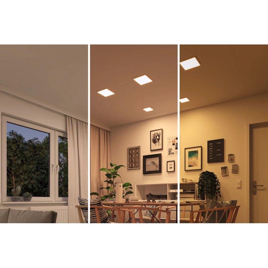 Paulmann 92993 - LED/13W IP44 kopalniško vgradno stropno svetilo AREO 230V 2000/3000/4000K 17,5x17,5 cm belo