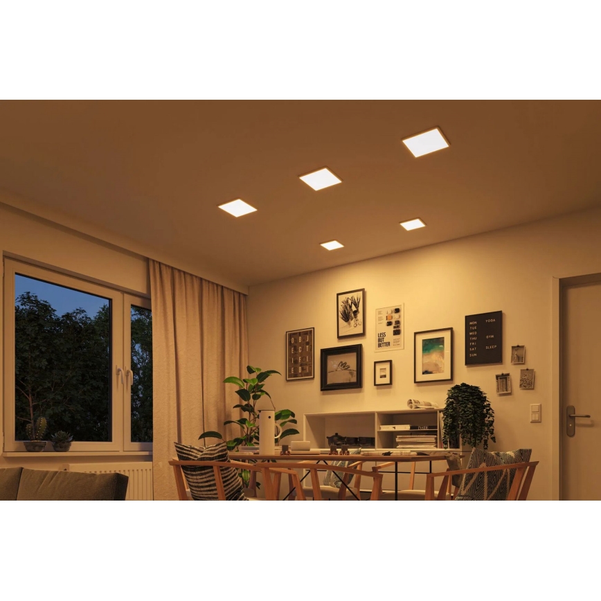 Paulmann 92993 - LED/13W IP44 kopalniško vgradno stropno svetilo AREO 230V 2000/3000/4000K 17,5x17,5 cm belo