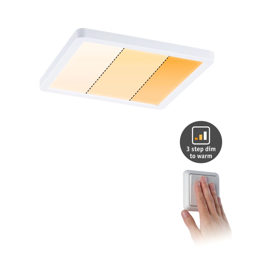 Paulmann 92993 - LED/13W IP44 kopalniško vgradno stropno svetilo AREO 230V 2000/3000/4000K 17,5x17,5 cm belo