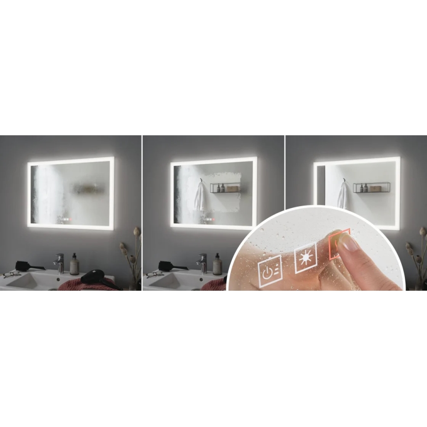 Paulmann 93013 - LED/22W IP44 Kopalniško ogledalo z možnostjo zatemnitve in osvetlitvijo ozadja 230V