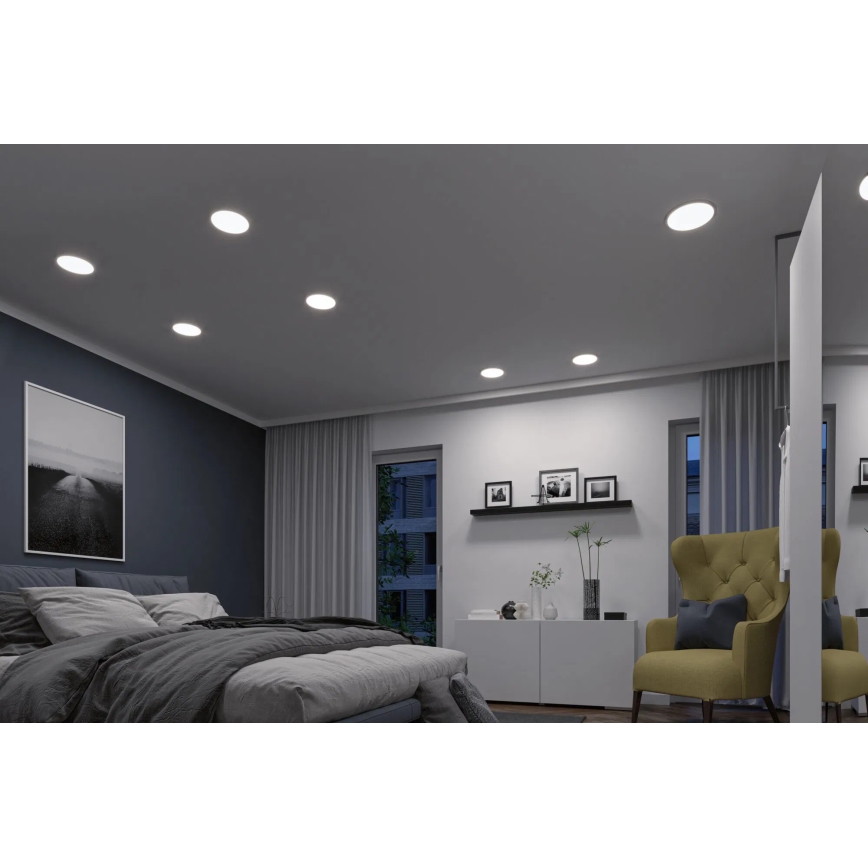 Paulmann 93046 - LED/16W IP44 zatemnljivo vgradno stropno svetilo AREO 230V 3000-6500K premer 23 cm matni krom
