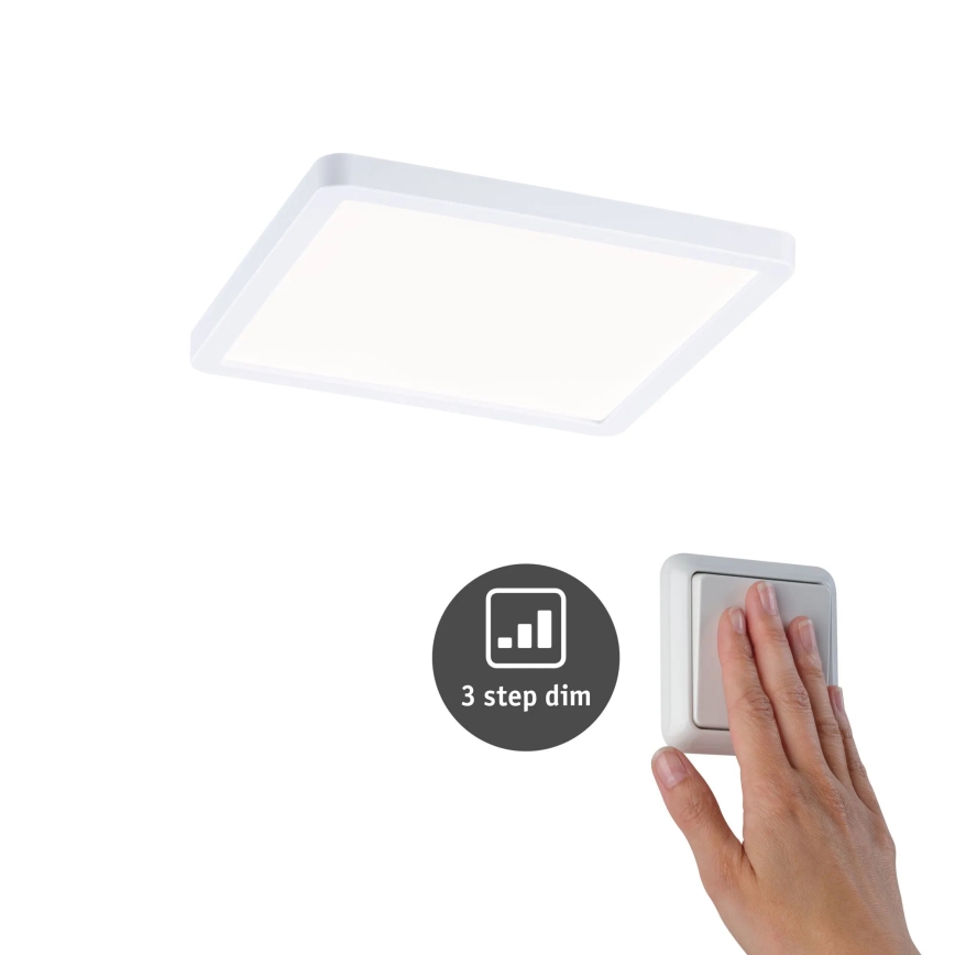 Paulmann 93059 - LED/13W IP44 Zatemnjevalna vgradna kopalniška stropna svetilka AREO 230V 17,5x17,5 cm bela