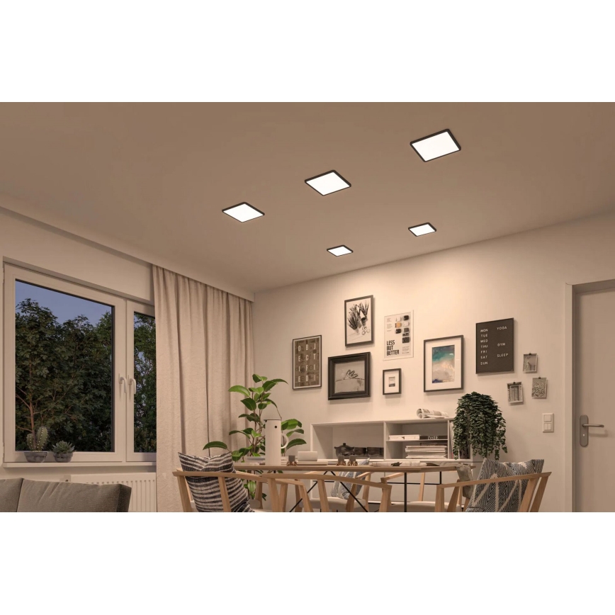 Paulmann 93101 - LED/13W IP44 Kopalniško vgradno stropno svetilo AREO 230V 2000/3000/4000K 17,5x17,5 cm črna