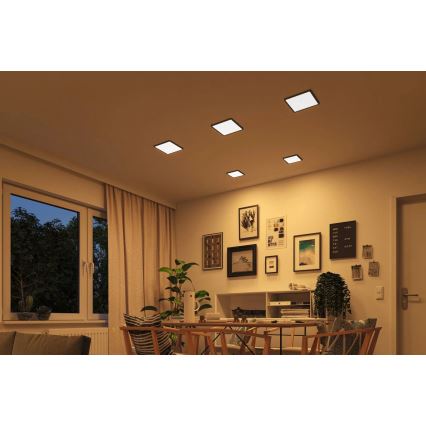 Paulmann 93101 - LED/13W IP44 Kopalniško vgradno stropno svetilo AREO 230V 2000/3000/4000K 17,5x17,5 cm črna