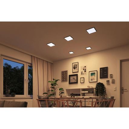Paulmann 93101 - LED/13W IP44 Kopalniško vgradno stropno svetilo AREO 230V 2000/3000/4000K 17,5x17,5 cm črna