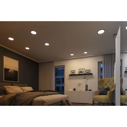 Paulmann 93102 - LED/16W IP44 Zatemnljiva vgradna kopalniška svetilka AREO 230V 2000/3000/4000K premer 23 cm črna