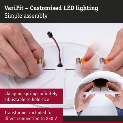 Paulmann 93102 - LED/16W IP44 Zatemnljiva vgradna kopalniška svetilka AREO 230V 2000/3000/4000K premer 23 cm črna