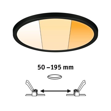 Paulmann 93102 - LED/16W IP44 Zatemnljiva vgradna kopalniška svetilka AREO 230V 2000/3000/4000K premer 23 cm črna