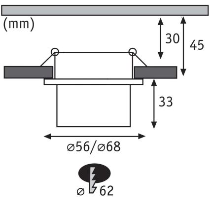 Paulmann 93379 - SET 3xLED/6W IP44 Zatemnitvena kopalniška vgradna svetilka GIL 230V