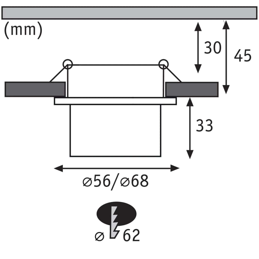 Paulmann 93379 - SET 3xLED/6W IP44 Zatemnitvena kopalniška vgradna svetilka GIL 230V