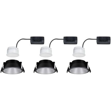 Paulmann 93408 - SET 3xLED/6,5W IP44 Zatemnitvena kopalniška vgradna svetilka COLE 230V