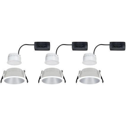 Paulmann 93410 - SET 3xLED/6,5W IP44 Zatemnitvena kopalniška vgradna svetilka COLE 230V