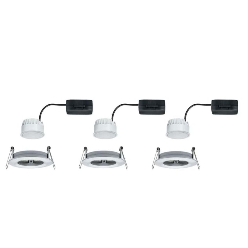 Paulmann 93462 - KOMPLET 3xLED/6W IP44 Kopalniška vgradna svetilka NOVA 230V