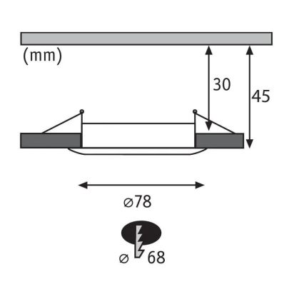 Paulmann 93462 - KOMPLET 3xLED/6W IP44 Kopalniška vgradna svetilka NOVA 230V