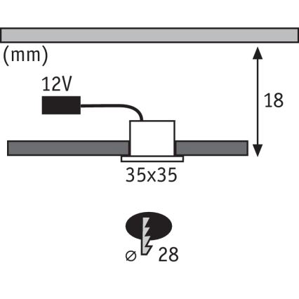 Paulmann 93587 - SET 5xLED/0,4W Vgradna svetilka 12V/230V 2700K