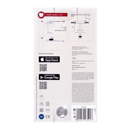 Paulmann 93592 - LED RGB/2,5W Zatemnitvena stropna svetilka GLINT 230V