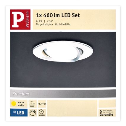 Paulmann 93602 - LED GU10/7W IP23 Zatemnitvena kopalniška vgradna svetilka NOVA 230V