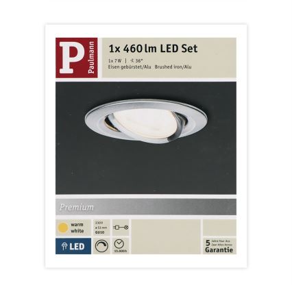 Paulmann 93603 - LED-GU10/7W IP23 Zatemnitvena kopalniška vgradna svetilka NOVA 230V