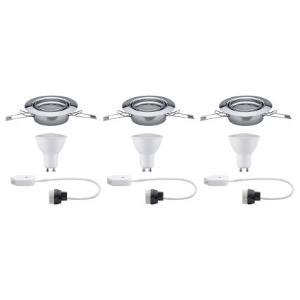 Paulmann 93847 - SET 3xLED-GU10/4,5W Vgradna svetilka PREMIUM LINE 230V