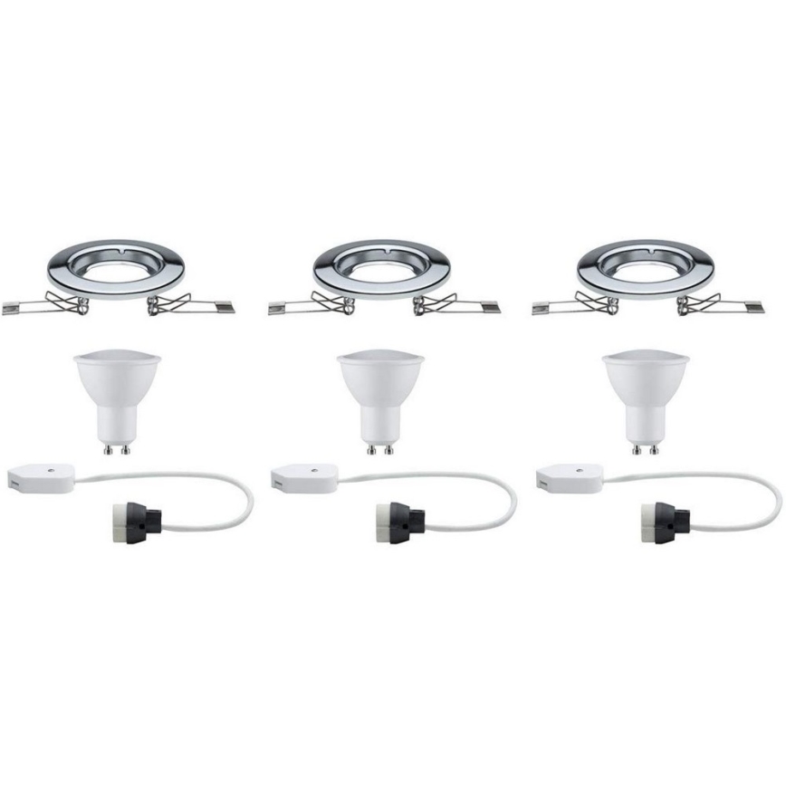 Paulmann 93853 - KOMPLET 3xLED-GU10/4,5W Vgradna svetilka STARR 230V
