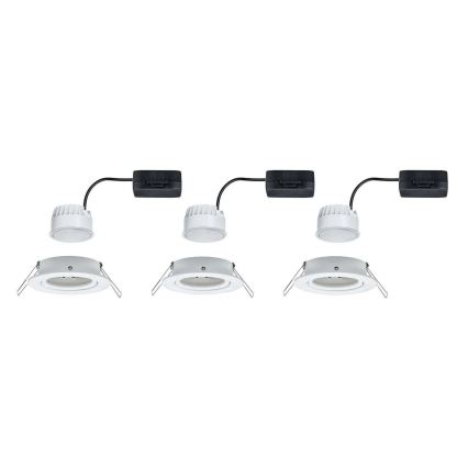 Paulmann 93875 - SET 3xLED/6,8W IP23 Kopalniška vgradna svetilka COIN 230V