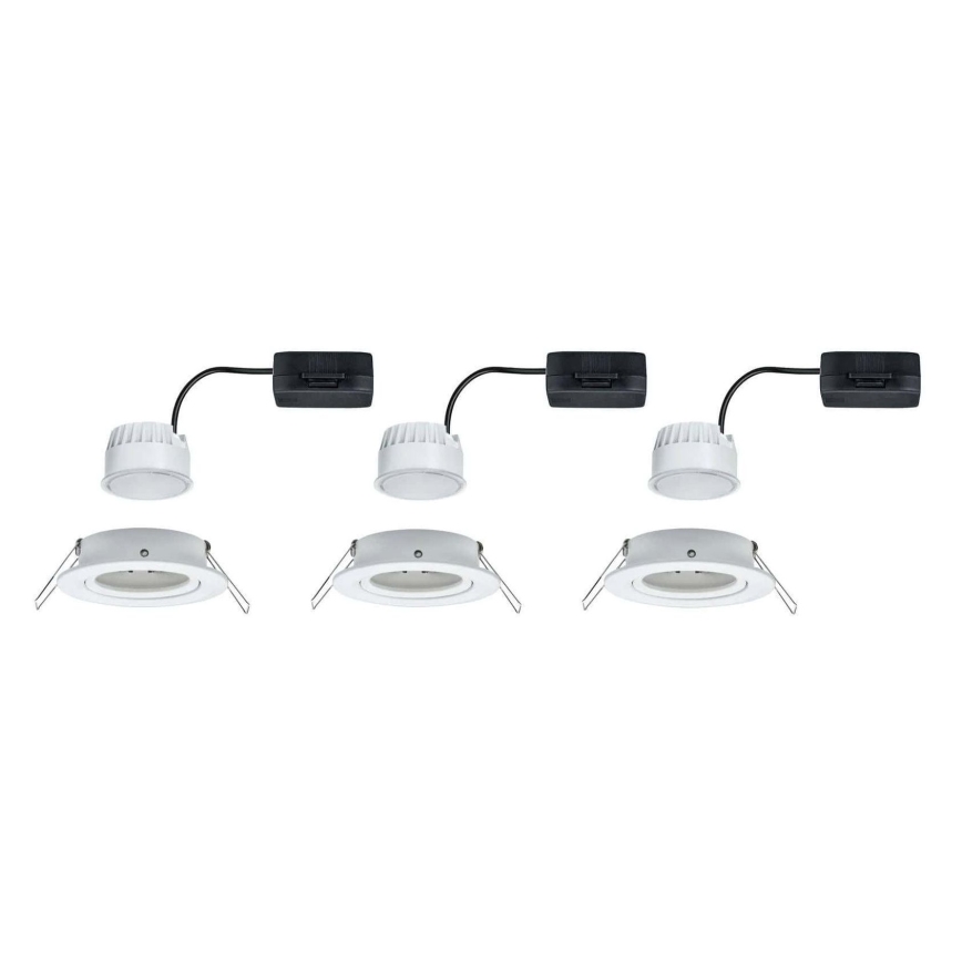 Paulmann 93875 - SET 3xLED/6,8W IP23 Kopalniška vgradna svetilka COIN 230V