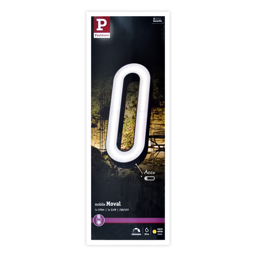 Paulmann 93933 - LED/6W IP44 Zatemnitvena zunanja prenosna svetilka MOVAL 230V