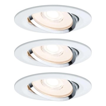 Paulmann 93942 - SET 3xLED/6,8W IP23 Zatemnitvena kopalniška vgradna svetilka COIN 230V