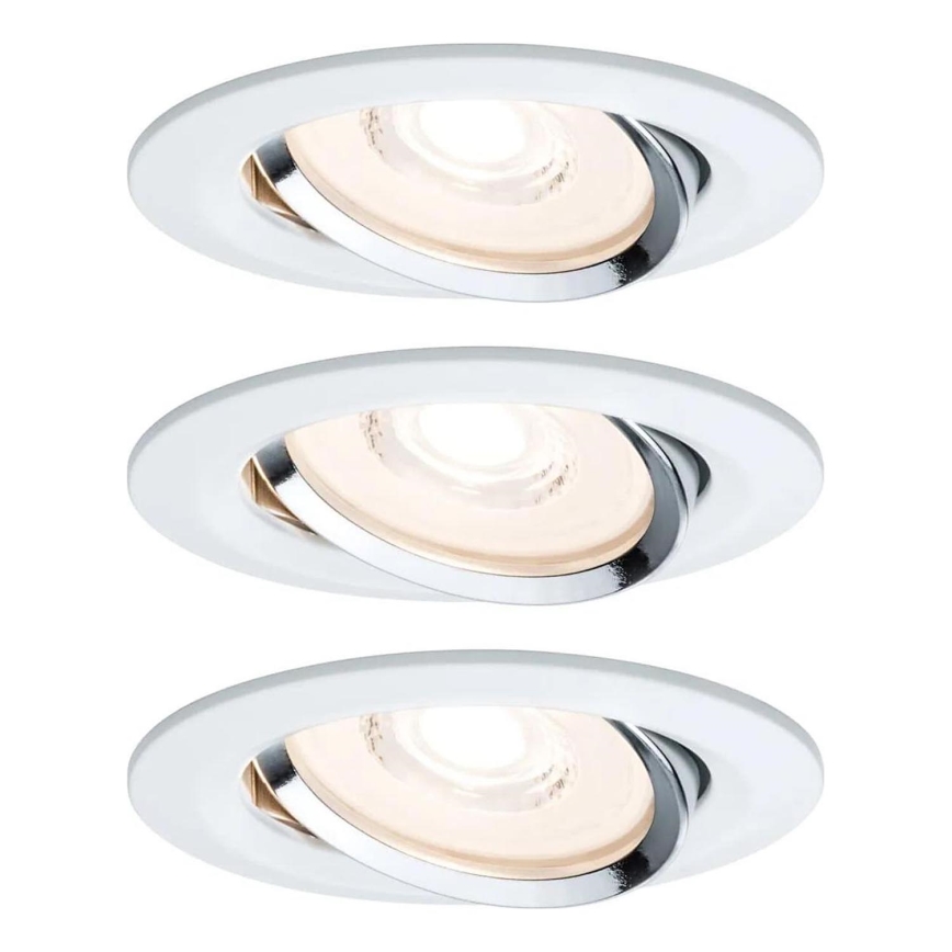Paulmann 93942 - SET 3xLED/6,8W IP23 Zatemnitvena kopalniška vgradna svetilka COIN 230V