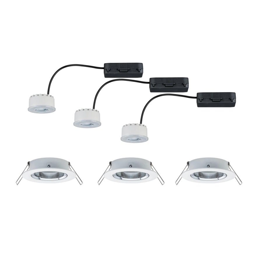 Paulmann 93942 - SET 3xLED/6,8W IP23 Zatemnitvena kopalniška vgradna svetilka COIN 230V