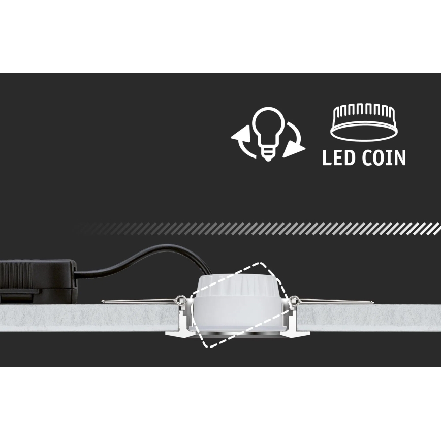 Paulmann 93942 - SET 3xLED/6,8W IP23 Zatemnitvena kopalniška vgradna svetilka COIN 230V