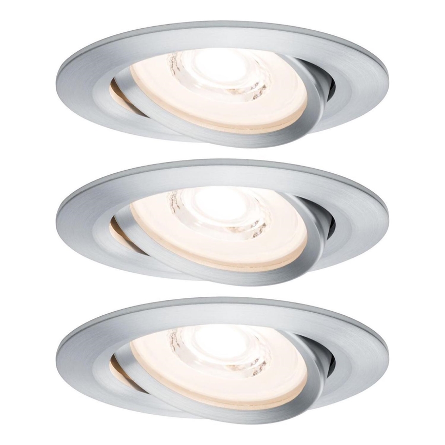 Paulmann 93943 - Komplet 3xLED/6,8W IP23 zatemnljivo kopalniško vgradno stropno svetilo COIN 230V