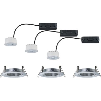 Paulmann 93943 - Komplet 3xLED/6,8W IP23 zatemnljivo kopalniško vgradno stropno svetilo COIN 230V