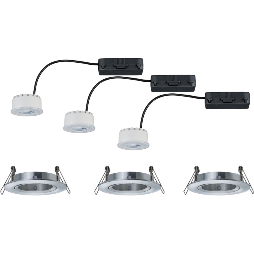 Paulmann 93943 - Komplet 3xLED/6,8W IP23 zatemnljivo kopalniško vgradno stropno svetilo COIN 230V