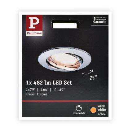 Paulmann 93965 - LED/7W Kopalniška zatemnitvena svetilka COIN 230V