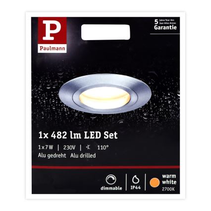 Paulmann 93967 - 1xLED/7W IP44 Zatemnitvena kopalniška svetilka COIN 230V
