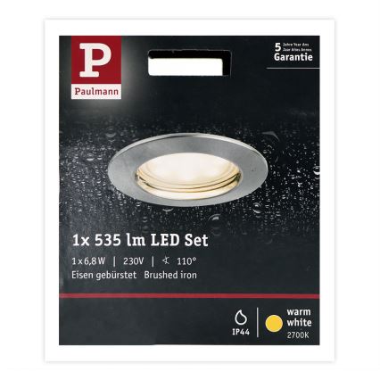 Paulmann 93975 - LED/6,8W IP44 Kopalniška vgradna svetilka COIN 230V