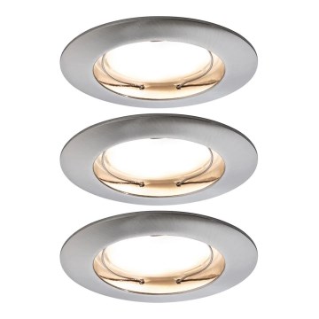 Paulmann 93976 - SET 3xLED/6,8W IP44 Kopalniška vgradna svetilka COIN 230V