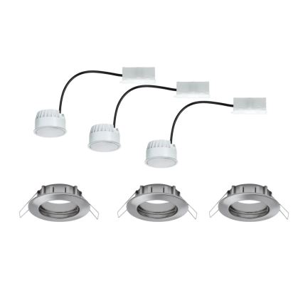 Paulmann 93976 - SET 3xLED/6,8W IP44 Kopalniška vgradna svetilka COIN 230V