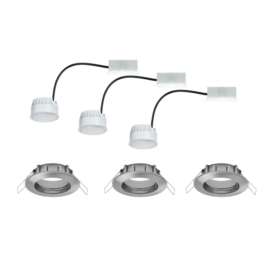 Paulmann 93976 - SET 3xLED/6,8W IP44 Kopalniška vgradna svetilka COIN 230V