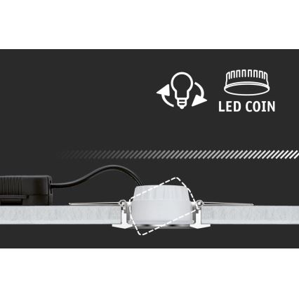 Paulmann 93976 - SET 3xLED/6,8W IP44 Kopalniška vgradna svetilka COIN 230V