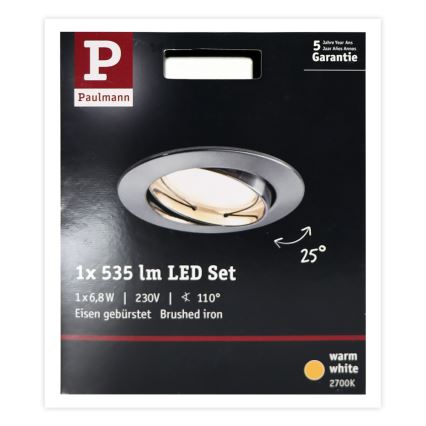 Paulmann 93979 - LED/6,8W IP23 Kopalniška vgradna svetilka COIN 230V