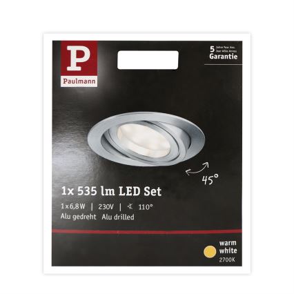 Paulmann 93983 - LED/6,8W IP23 Kopalniška vgradna svetilka COIN 230V