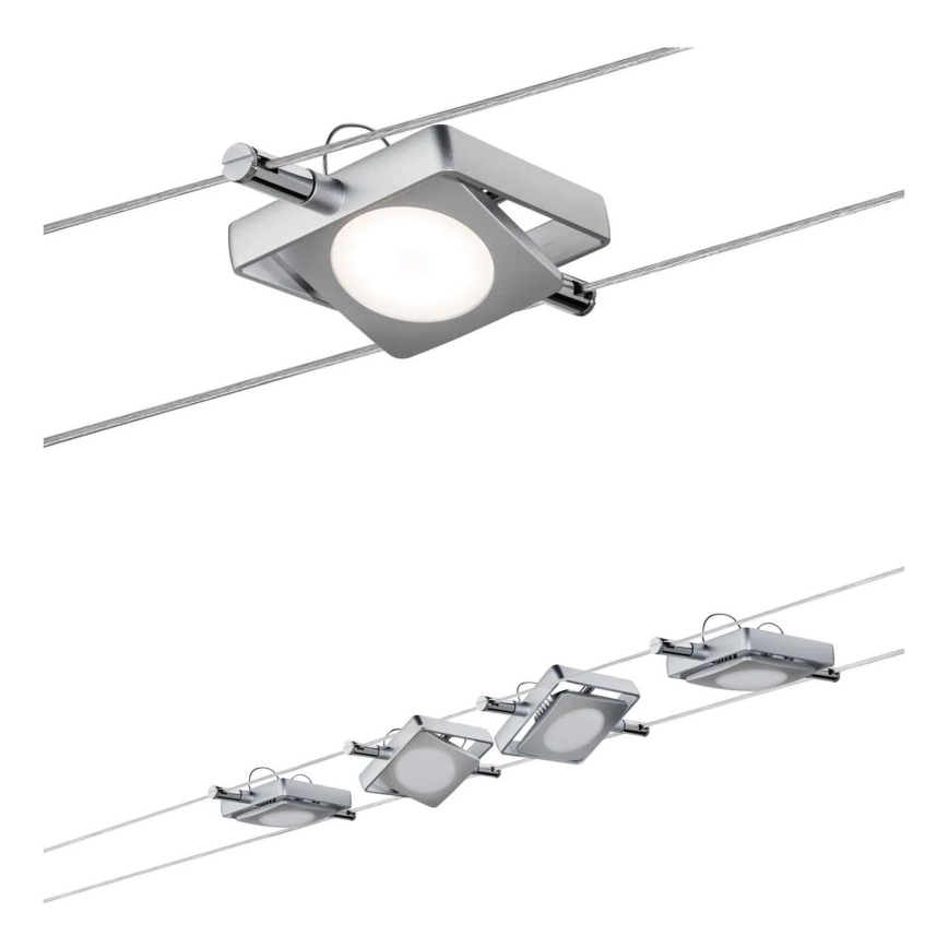 Paulmann 94107 - Komplet 4×LED/4,3 W Točkovna svetilka za kabelski sistem MAC 230 V matni krom